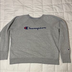 Champion Gray Long Sleeve Crewneck Sweatshirt XL